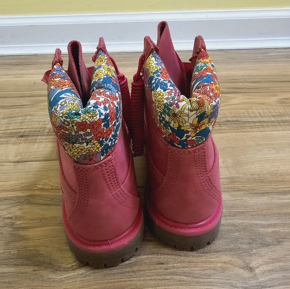 TIMBERLAND,LIBERTY OF LONDON 6 INCH PREMIUM WATERPROOF,MEDIUM PINK NUBUCK Size 7 - Picture 8 of 15